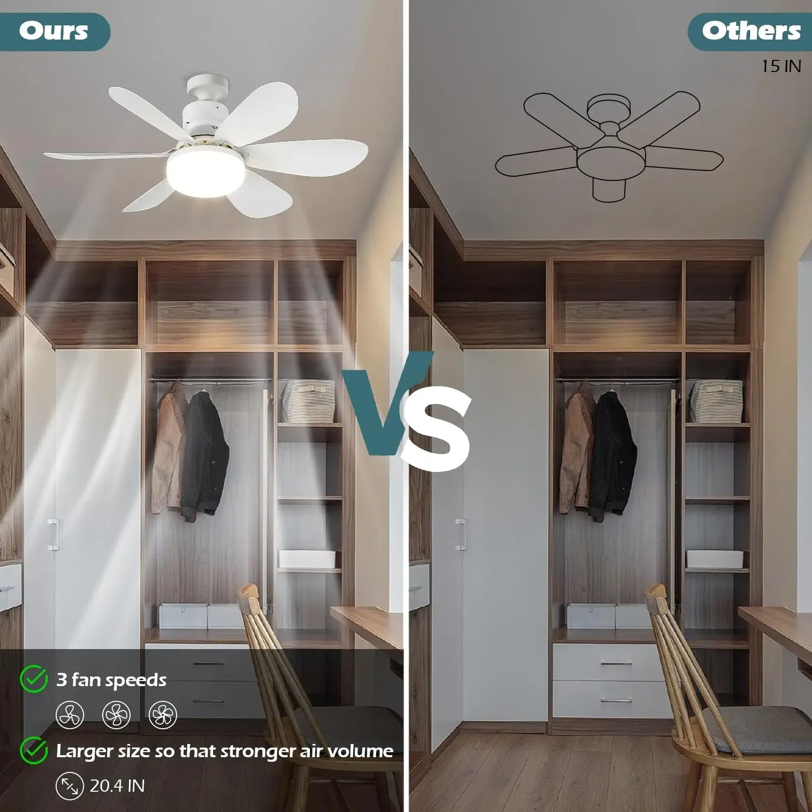 Ceiling Fan Light E27 LED 30W Mute Electric Ceiling Fan Light with Remote Control Lighting Living Room Study Room