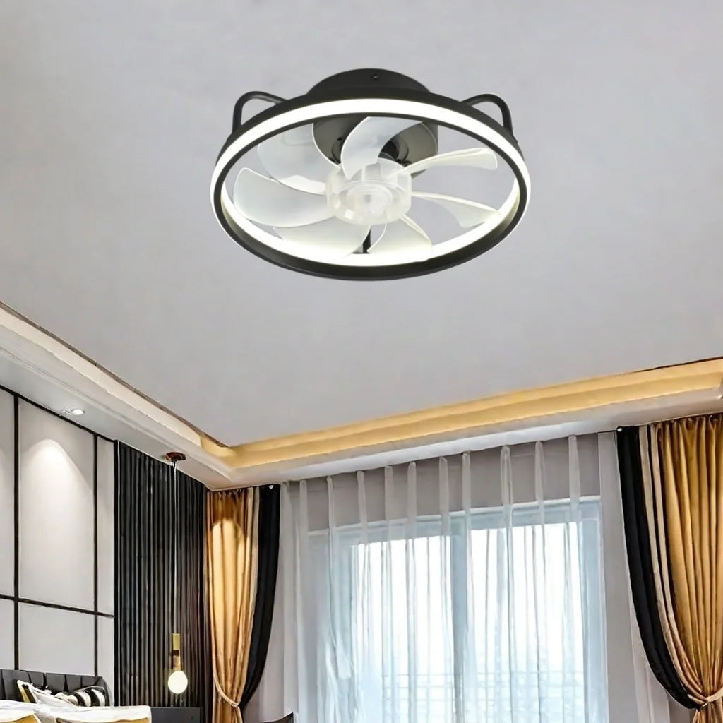 Modern LED Ceiling Fan Light DC Motor 6 Speed Timer Fan Low Floor Attic Remote Control Decorative Fan Light