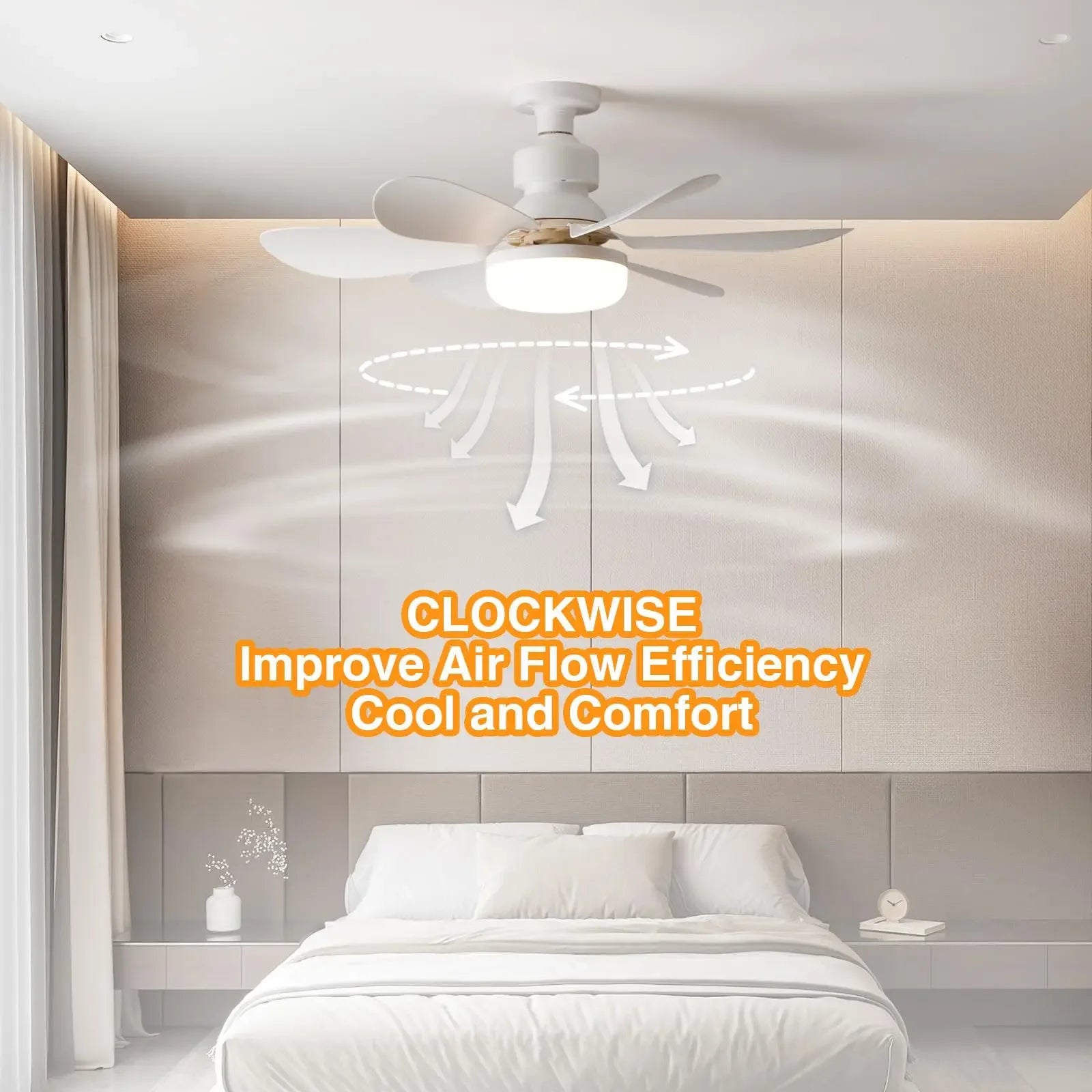 Ceiling Fan Light E27 LED 30W Mute Electric Ceiling Fan Light with Remote Control Lighting Living Room Study Room